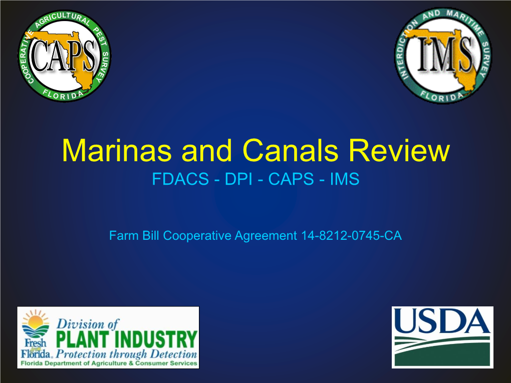 Marinas and Canals Program by Gordon Bonn FDACS/DPI/CAPS/IMS