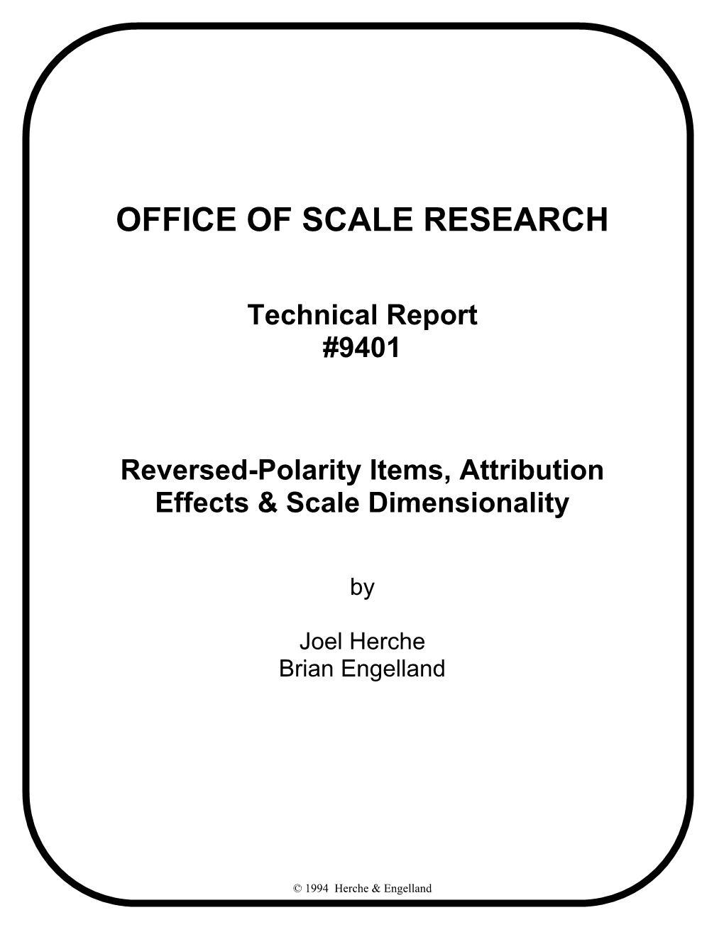 Reversed Polarity Items, Attribution Effects and Scale Dimensionality