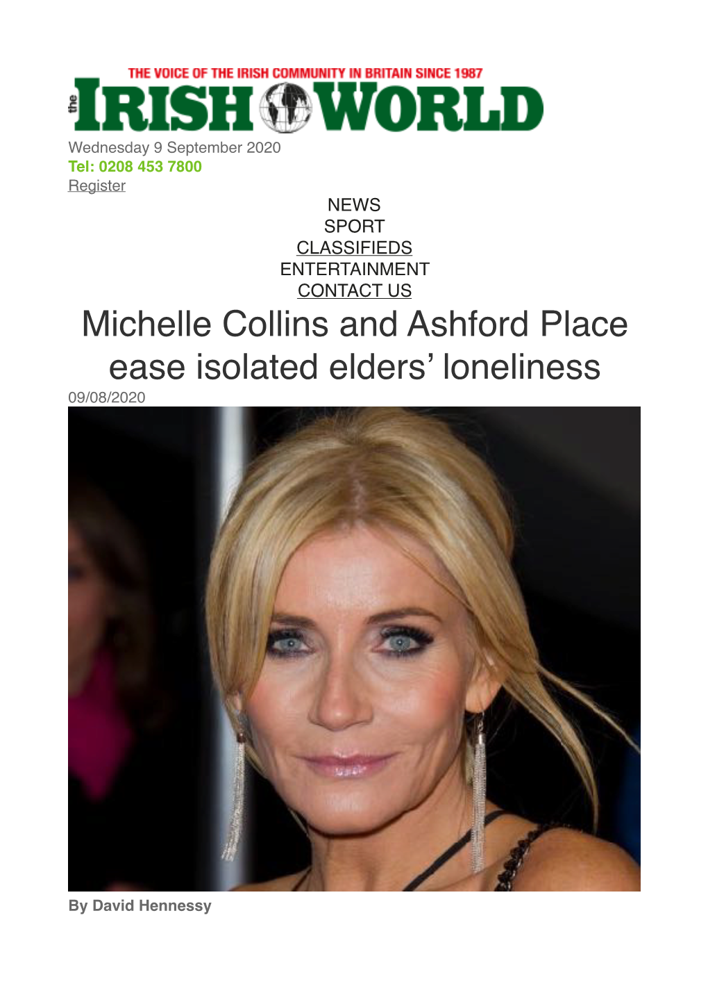 Michelle Collins Irish World Article