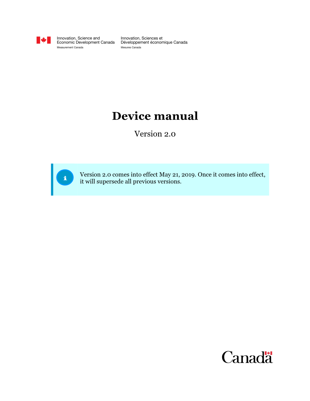 Device Manual, Version 2.0, May 21, 2019