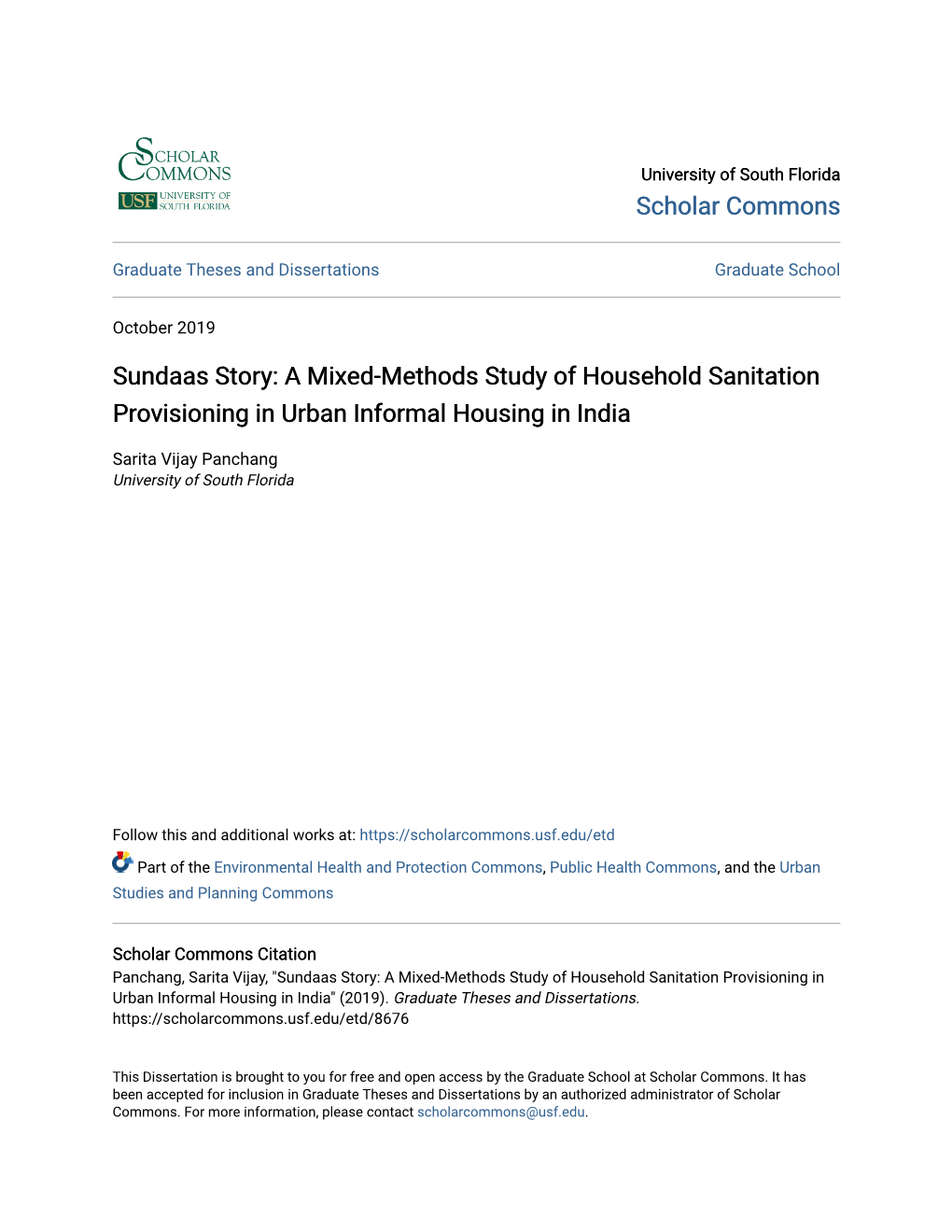 A Mixed-Methods Study of Household Sanitation Provisioning in Urban Informal Housing in India