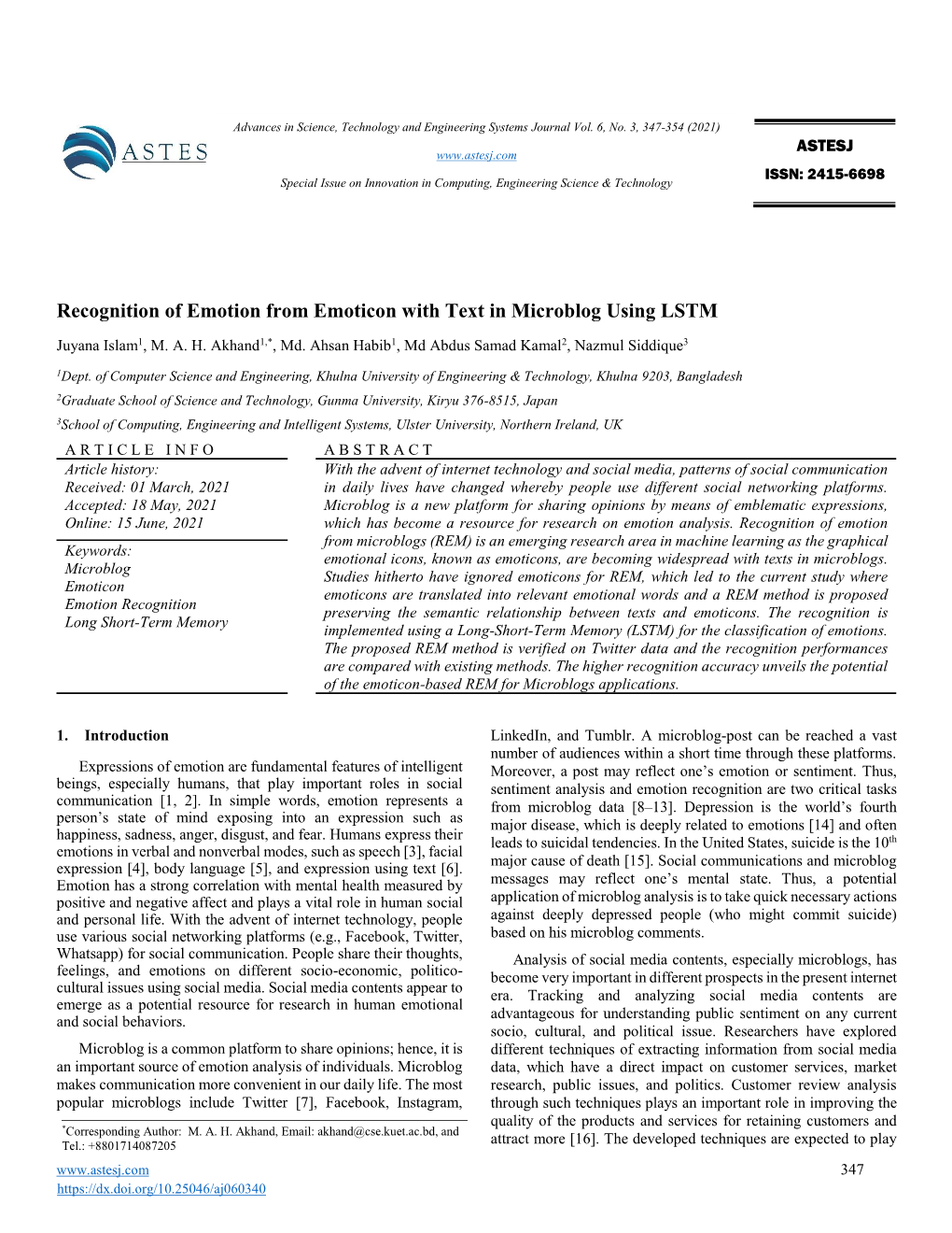 Recognition of Emotion from Emoticon with Text in Microblog Using LSTM