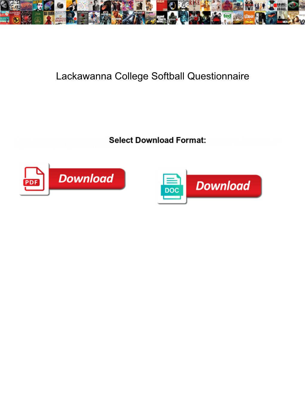 Lackawanna College Softball Questionnaire