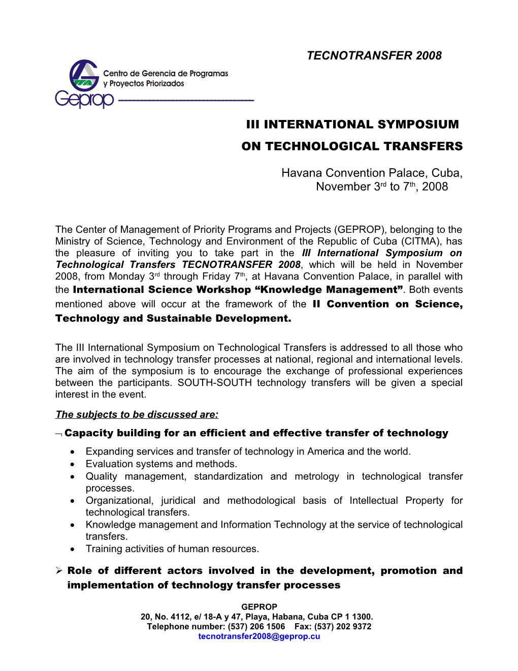 Iii International Symposium