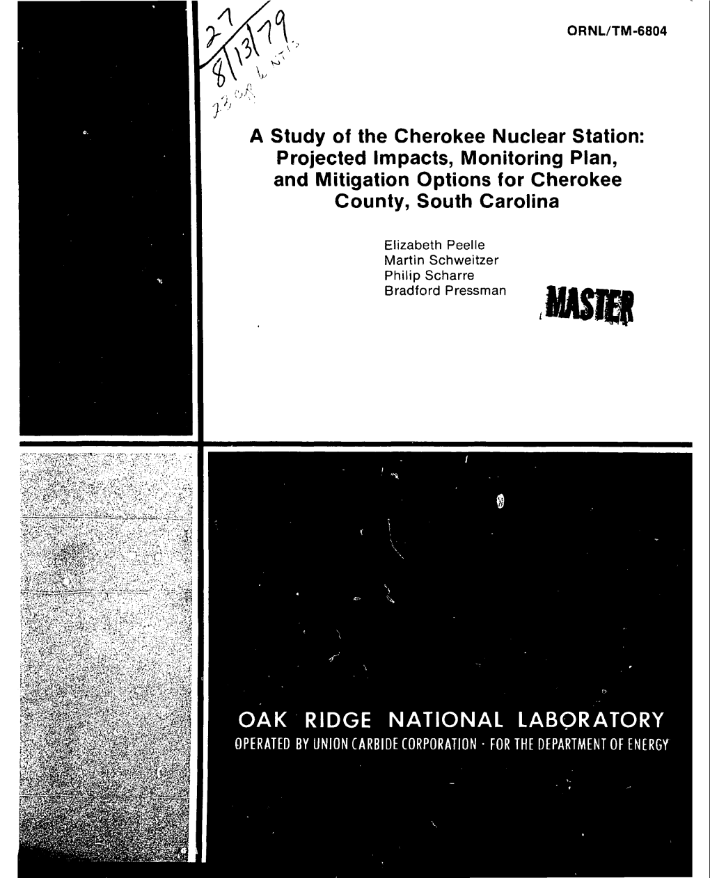 A Study of the Cherokee Nuclear Station: Projected Impacts, Monitoring Plan, and Mitigation Options for Cherokee County, South Carolina