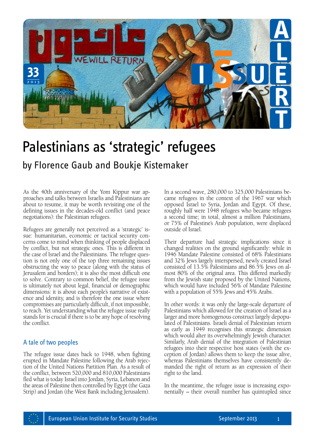 Palestinians As 'Strategic' Refugees