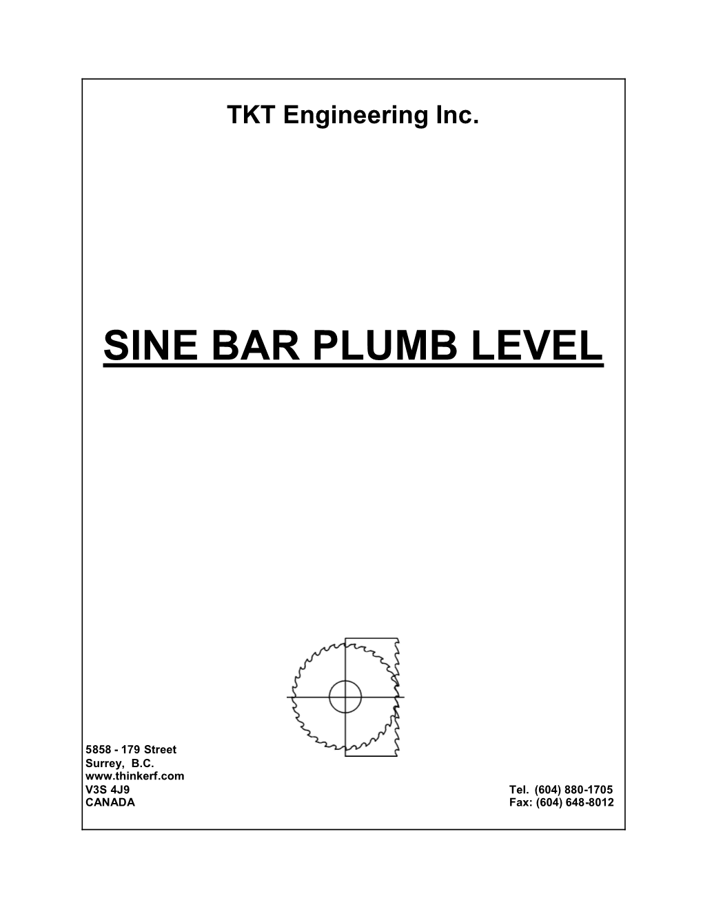 Sine Bar Plumb Level