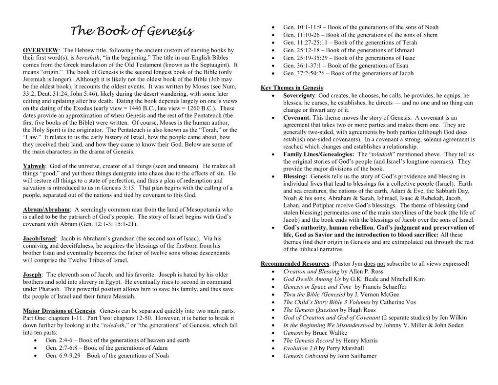 The Book of Genesis  Gen