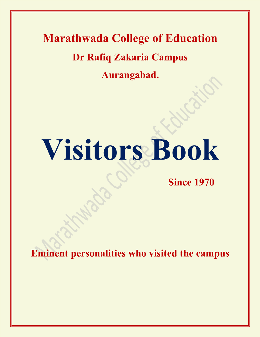 Visitors Book