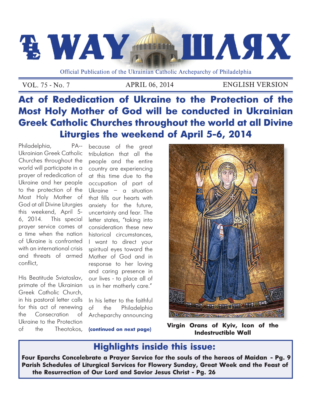 Act of Rededication of Ukraine to the Protection of the Most Holy Mother