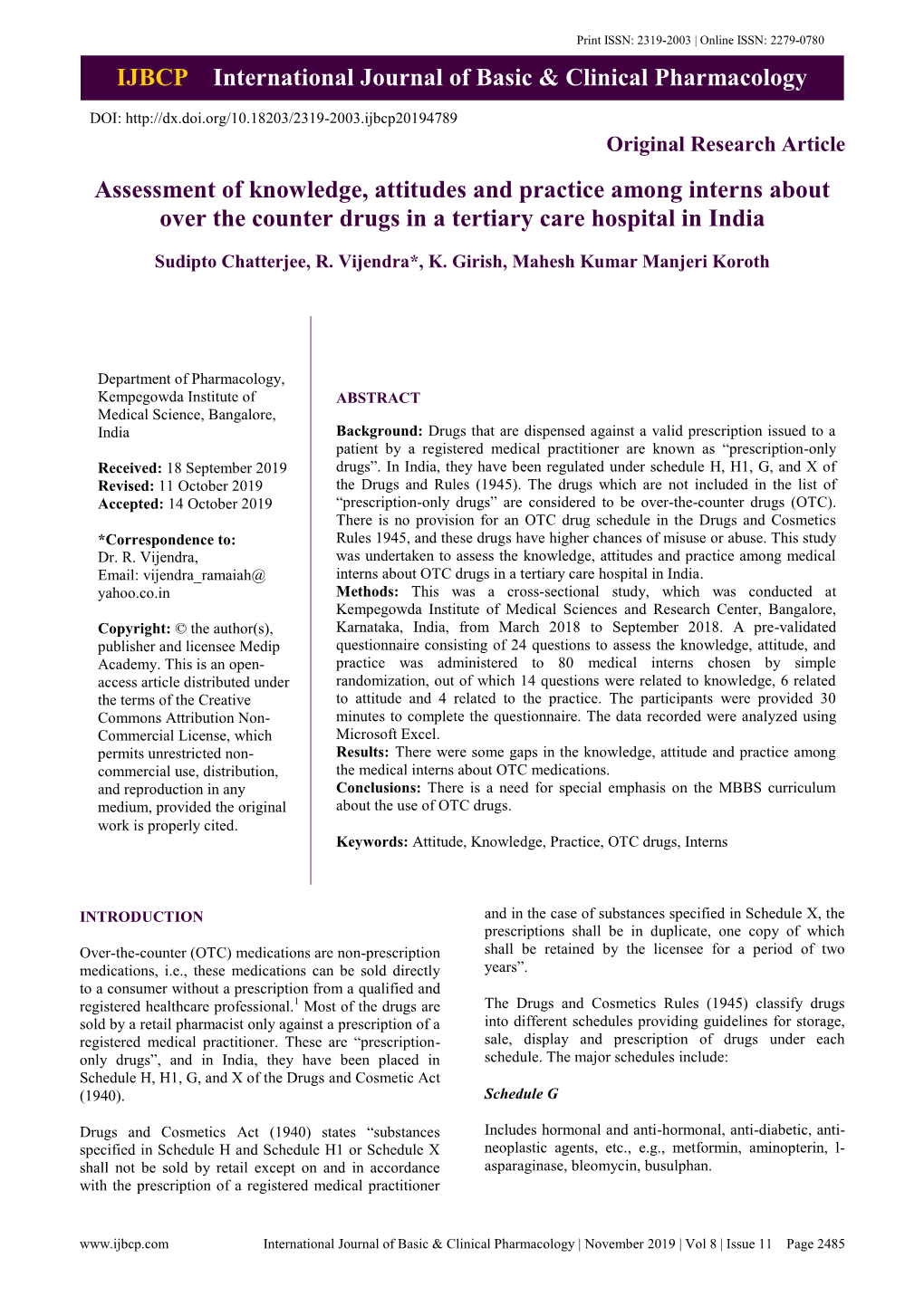 IJBCP International Journal of Basic & Clinical Pharmacology Assessment