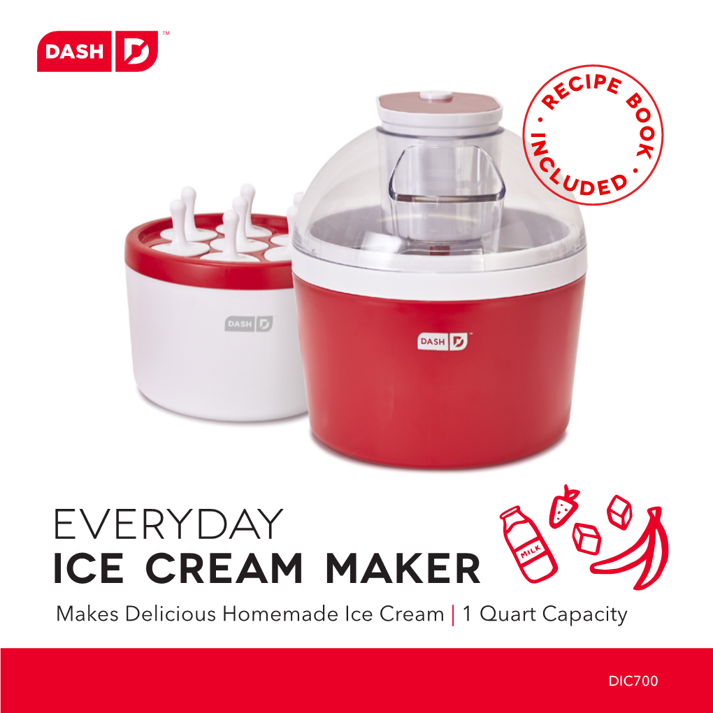 Everyday Ice Cream Maker Makes Delicious Homemade Ice Cream | 1 Quart Capacity