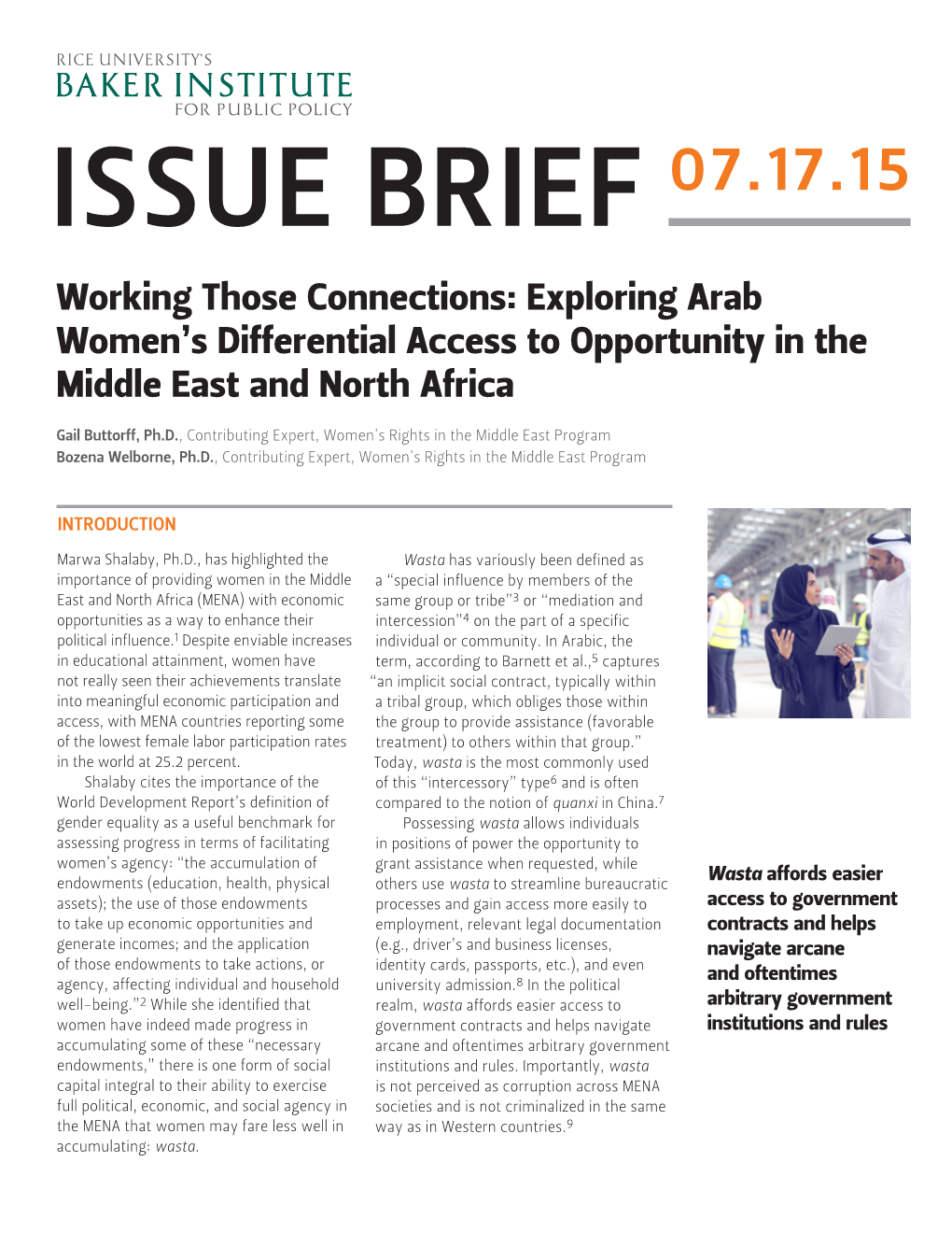 Working Those Connections: Exploring Arab Women's