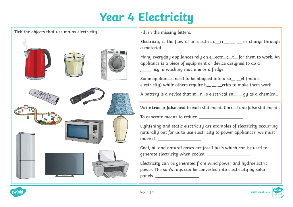 Year 4 Electricity