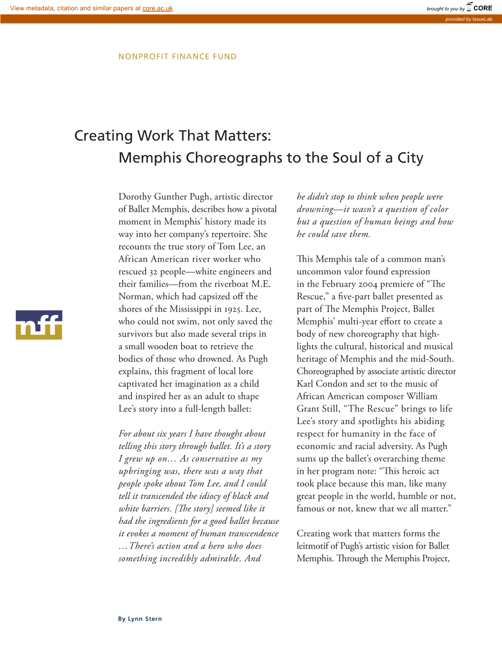 Memphis Choreographs to the Soul of a City