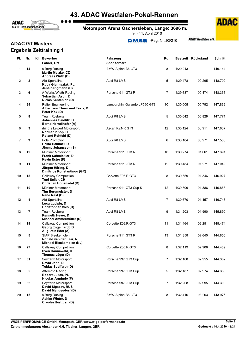 43. ADAC Westfalen-Pokal-Rennen