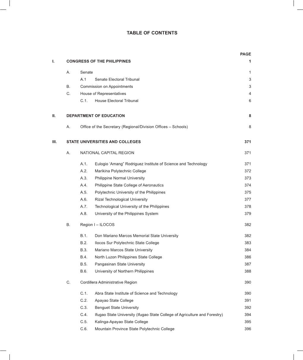 Table of Contents