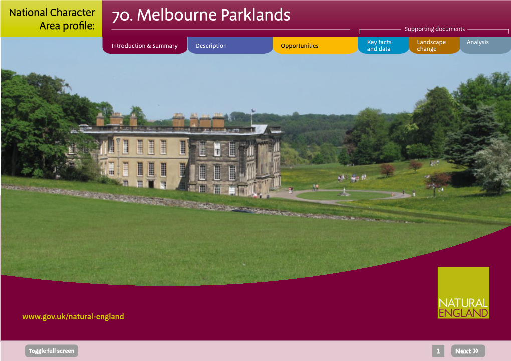 70. Melbourne Parklands Area Profile: Supporting Documents