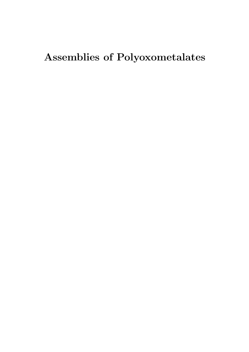 Assemblies of Polyoxometalates Cover Picture by A.A