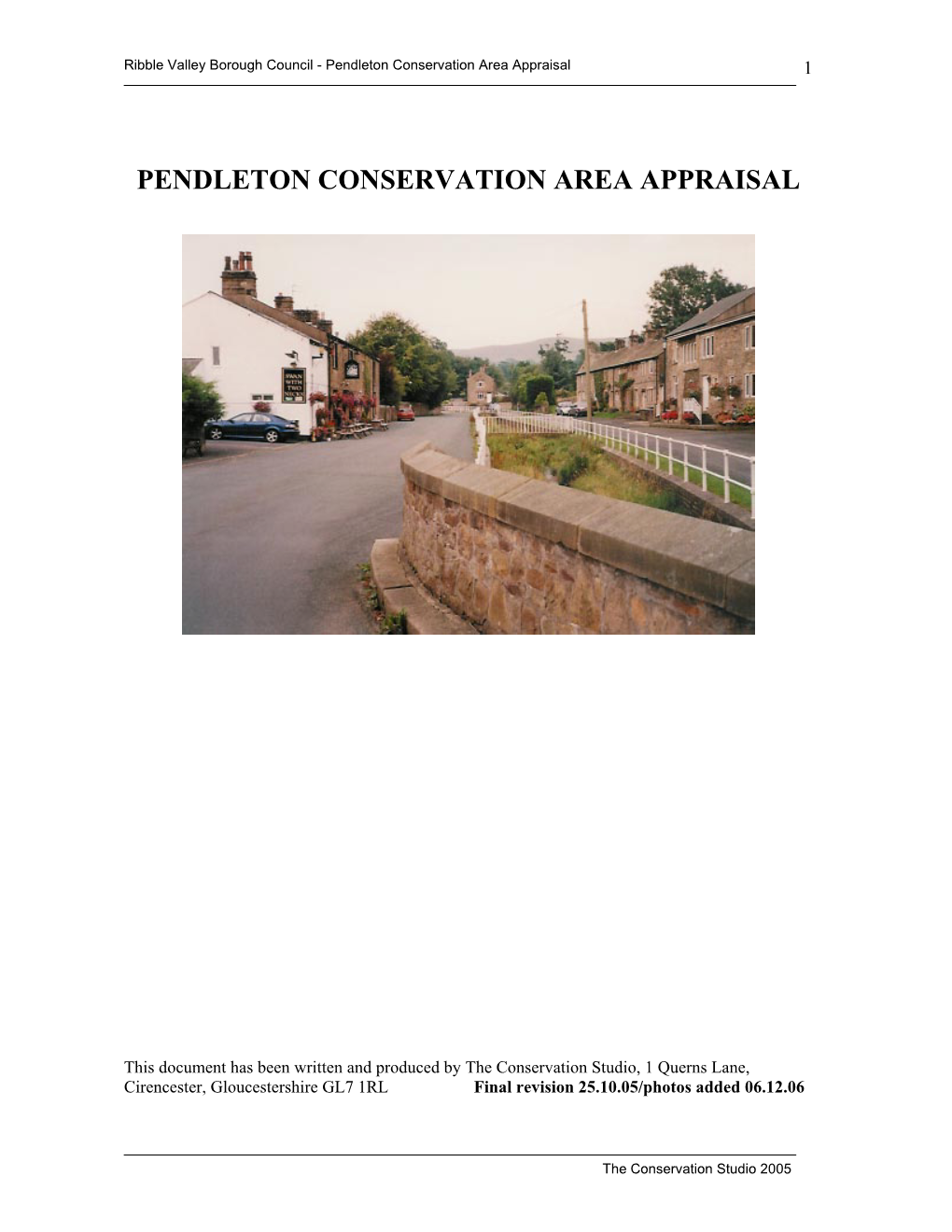 Pendleton Conservation Area Appraisal 1