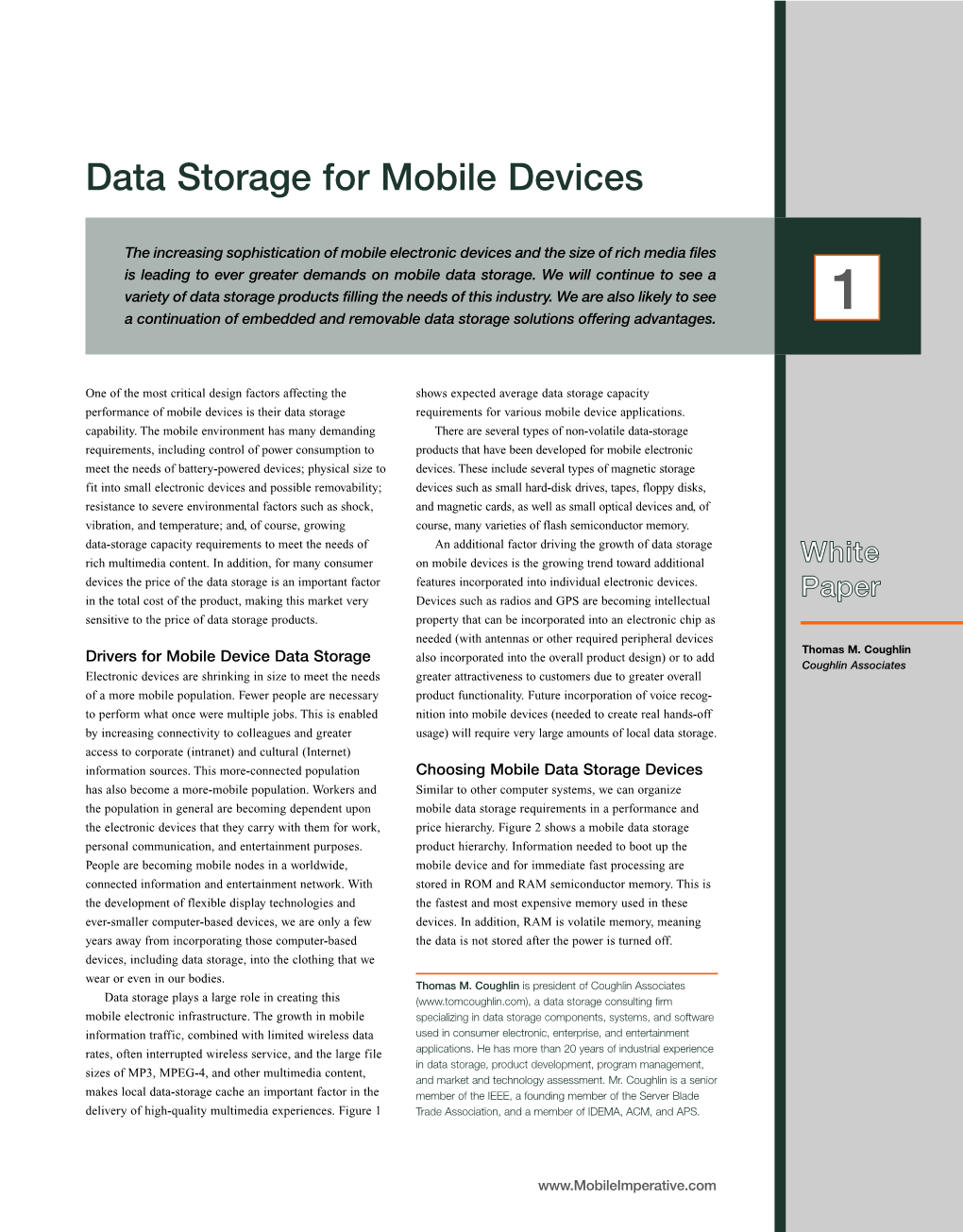 Data Storage for Mobile Devices