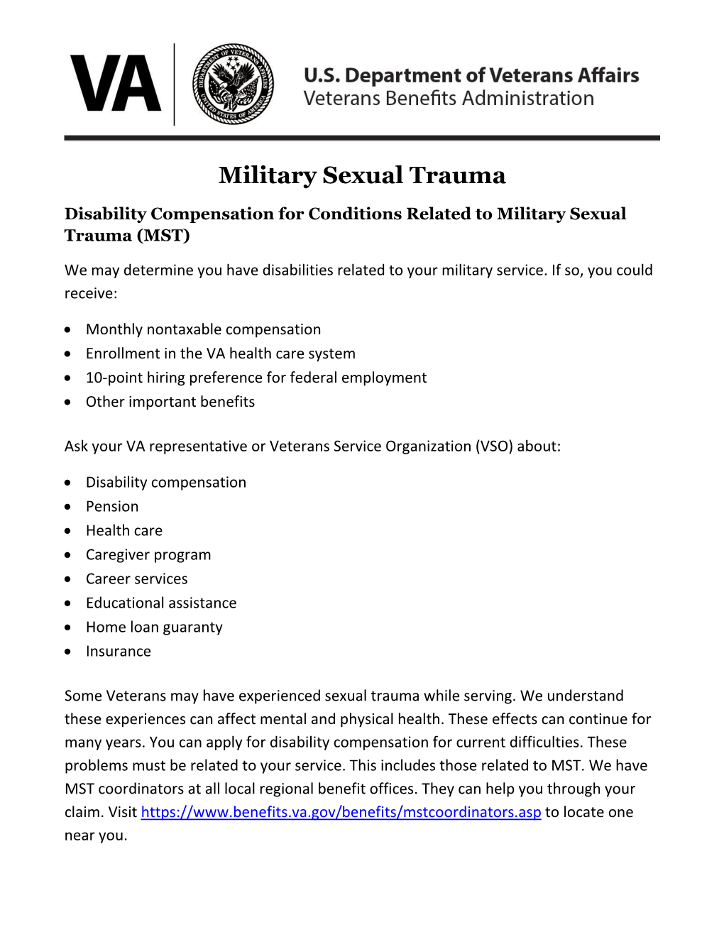 Military Sexual Trauma