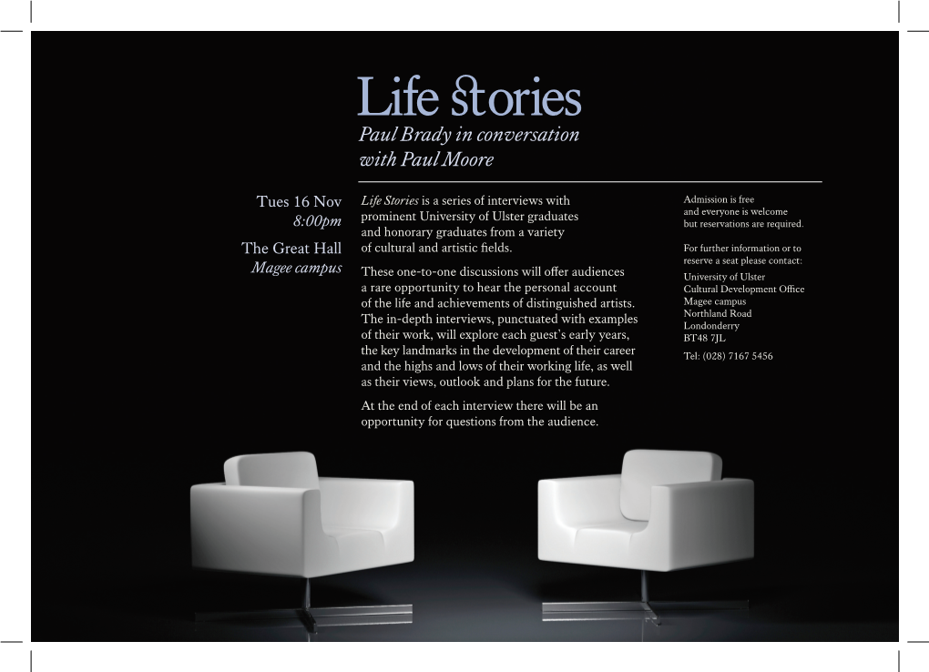 Life Stories Paul Brady in Conversation with Paul Moore