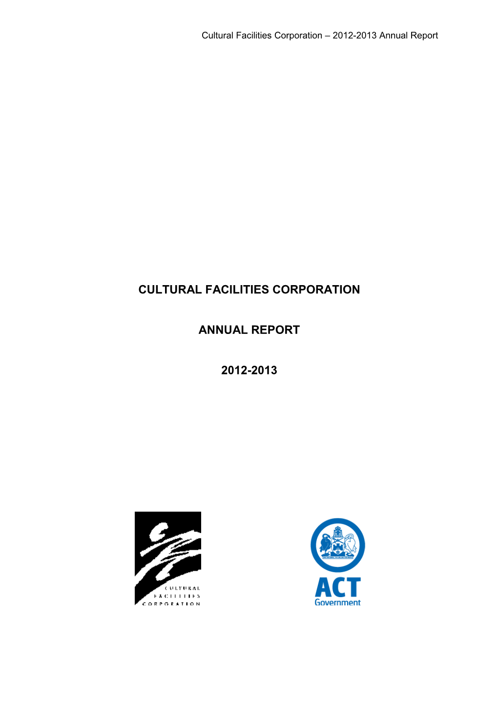 Cultural Facilities Corporation Annual Report