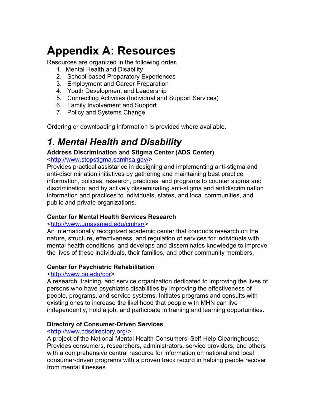 Appendix A: Resources