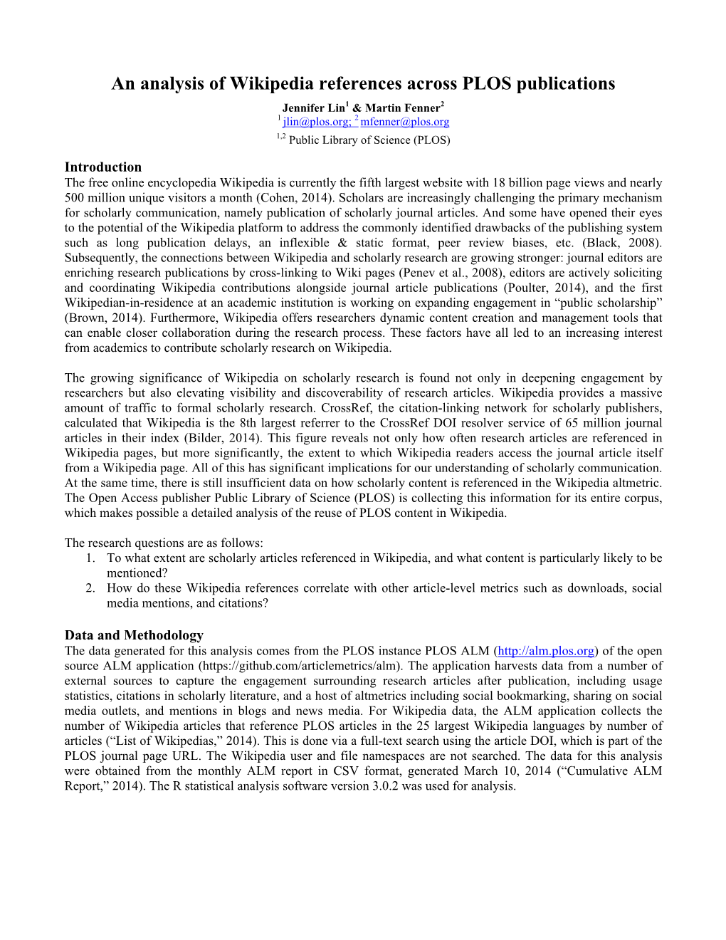 An Analysis of Wikipedia References Across PLOS Publications