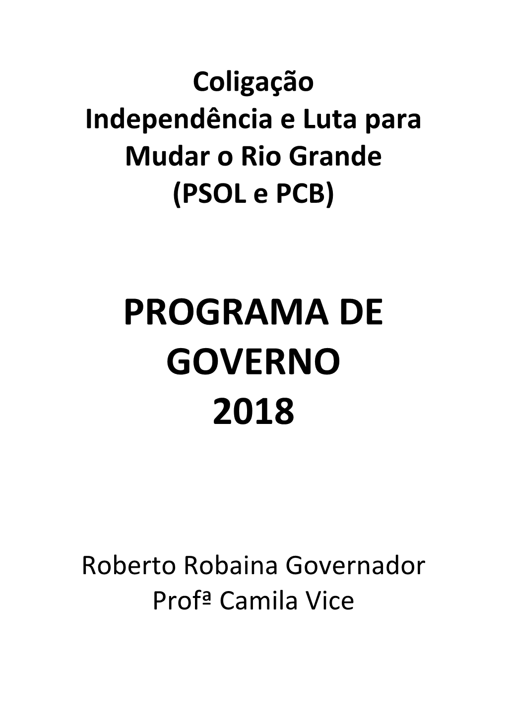 Programa De Governo 2018