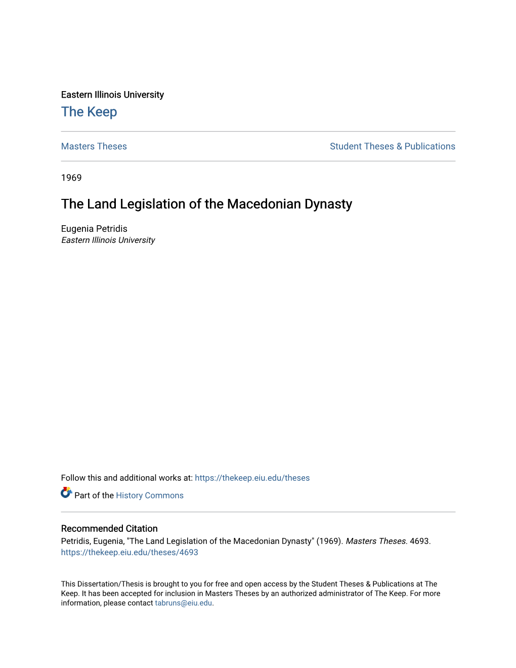 The Land Legislation of the Macedonian Dynasty