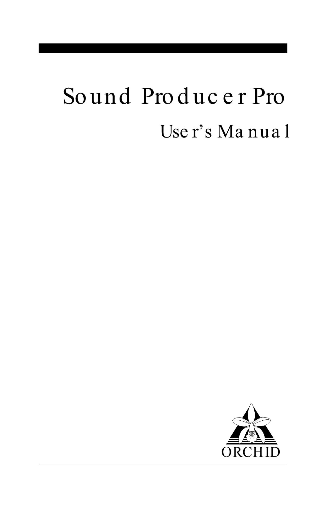 Sound Producer Pro User’S Manual