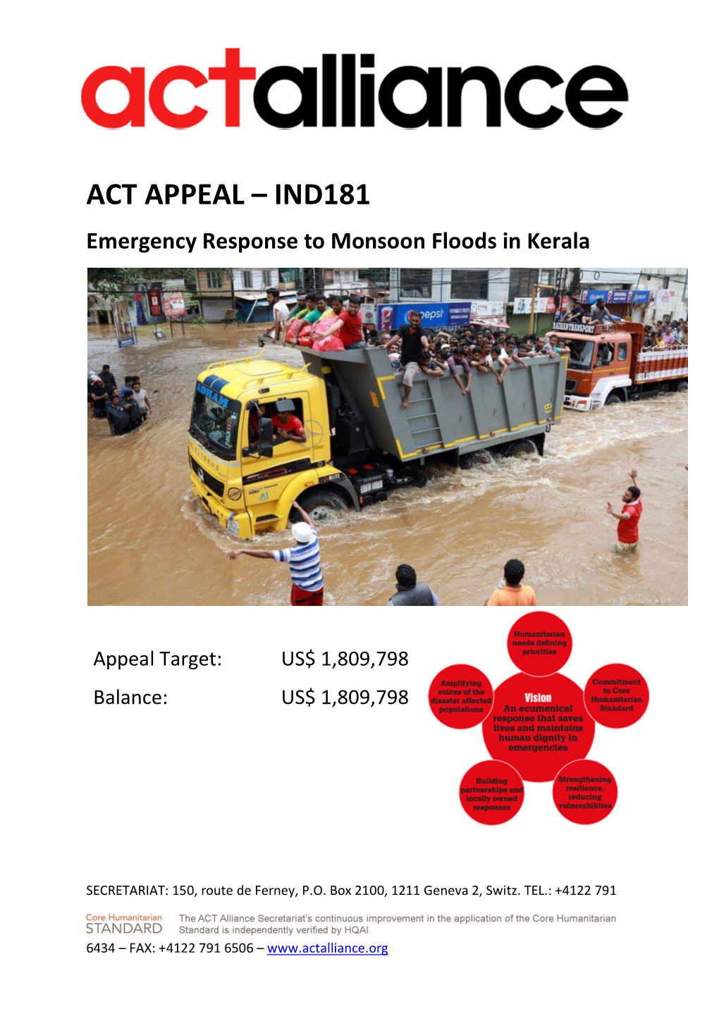 Appeal Emergency Response to Monsoon Floods in Kerala- IND181