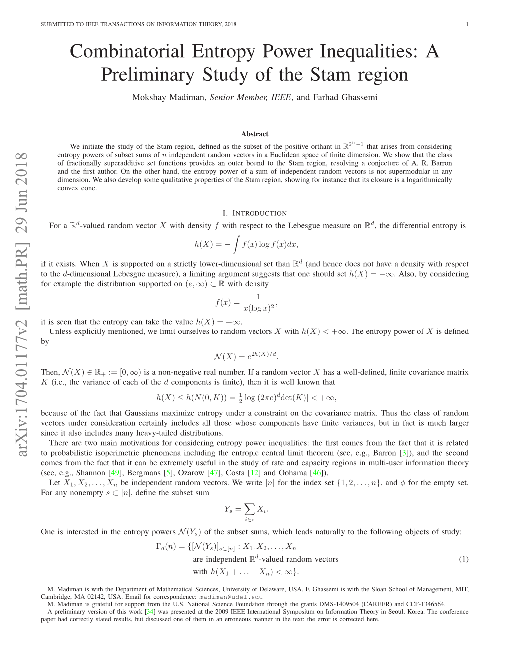 A Preliminary Study of the Stam Region