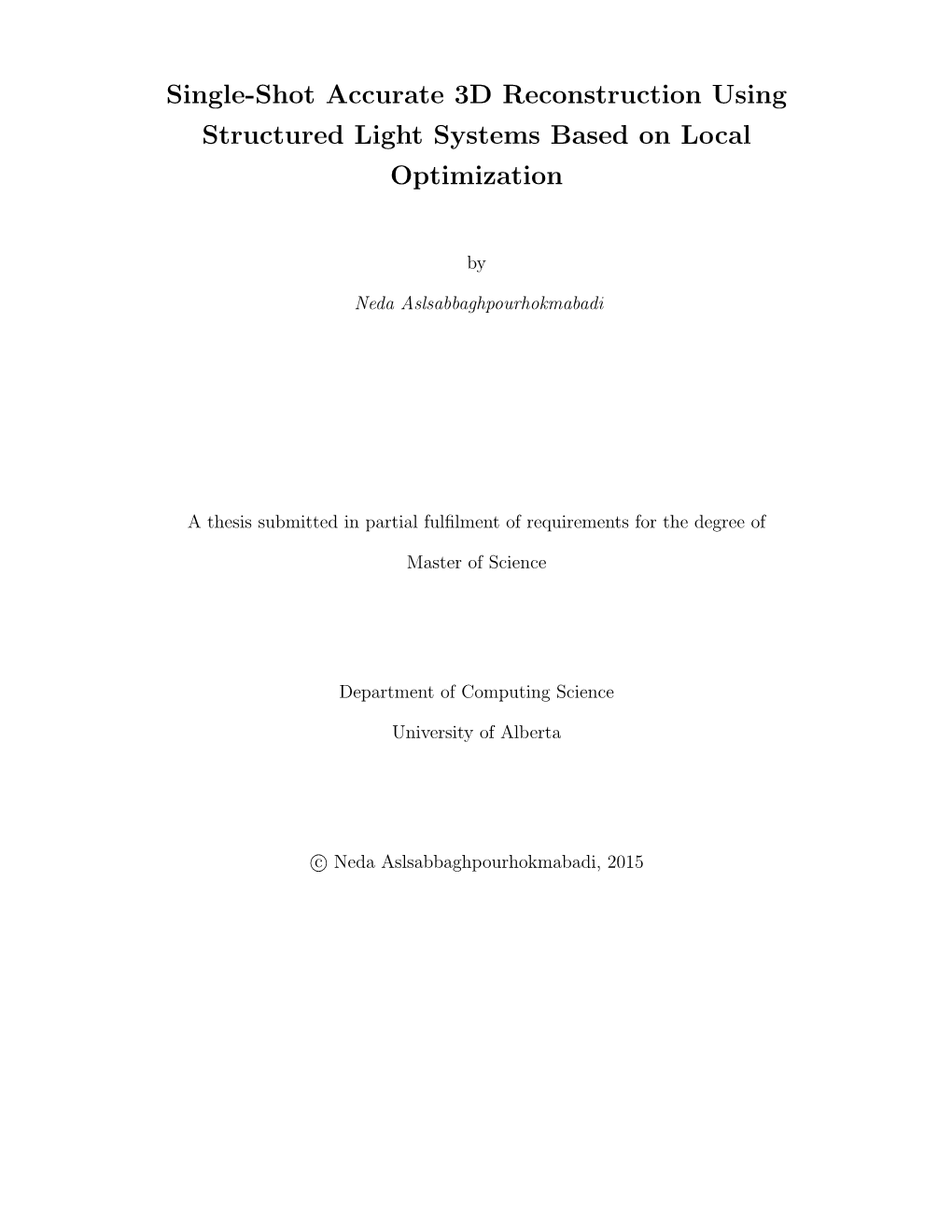 Single-Shot Accurate 3D Reconstruction Using Structured Light Systems Based on Local Optimization