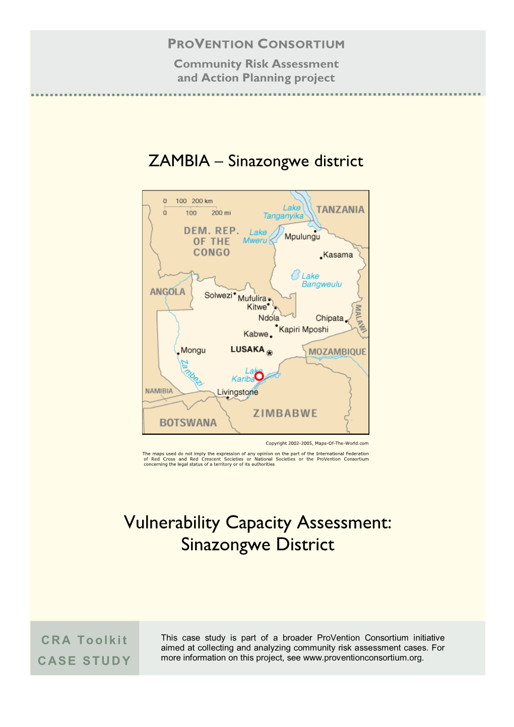 Vulnerability Capacity Assessment: Sinazongwe District