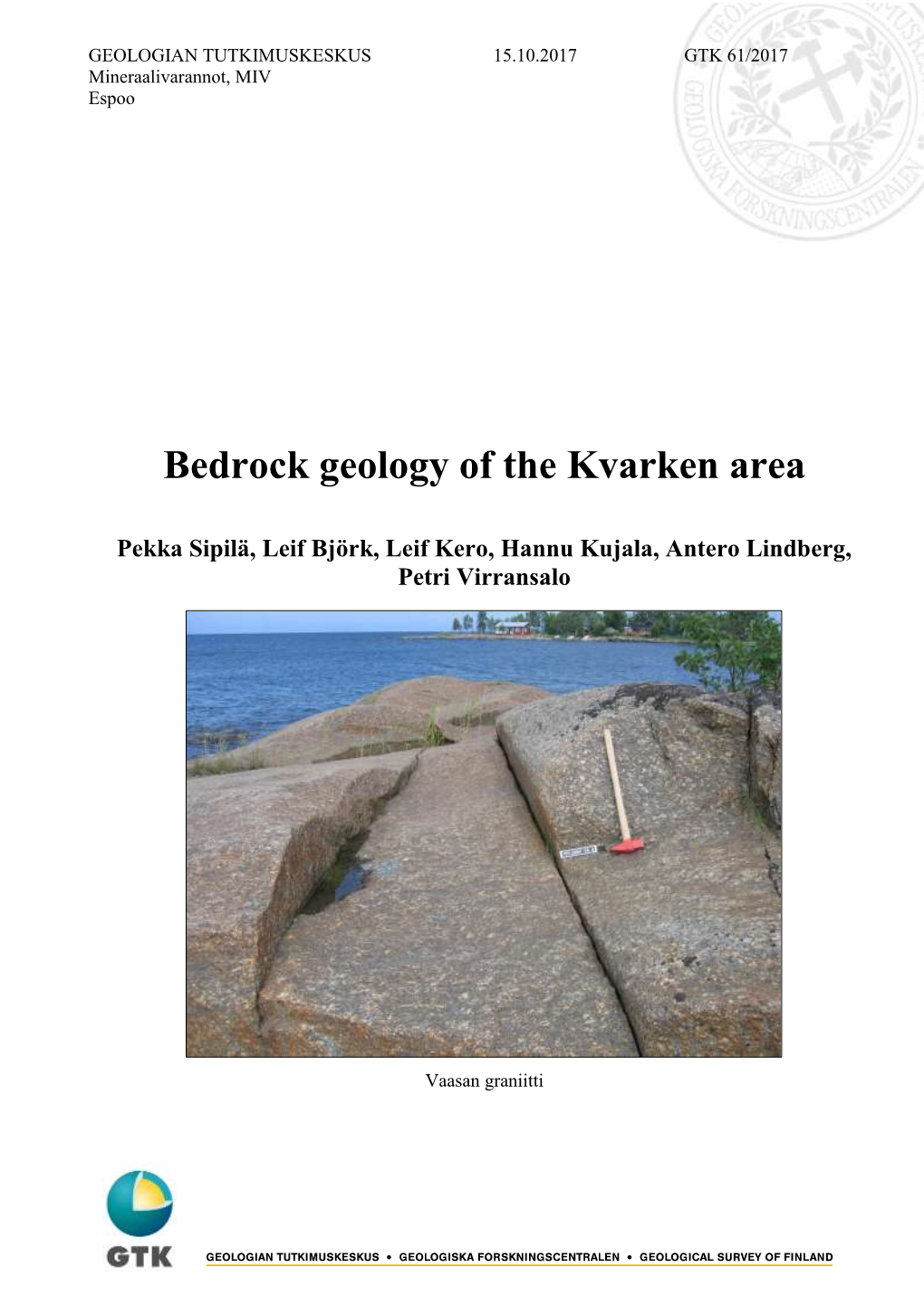 Bedrock Geology of the Kvarken Area