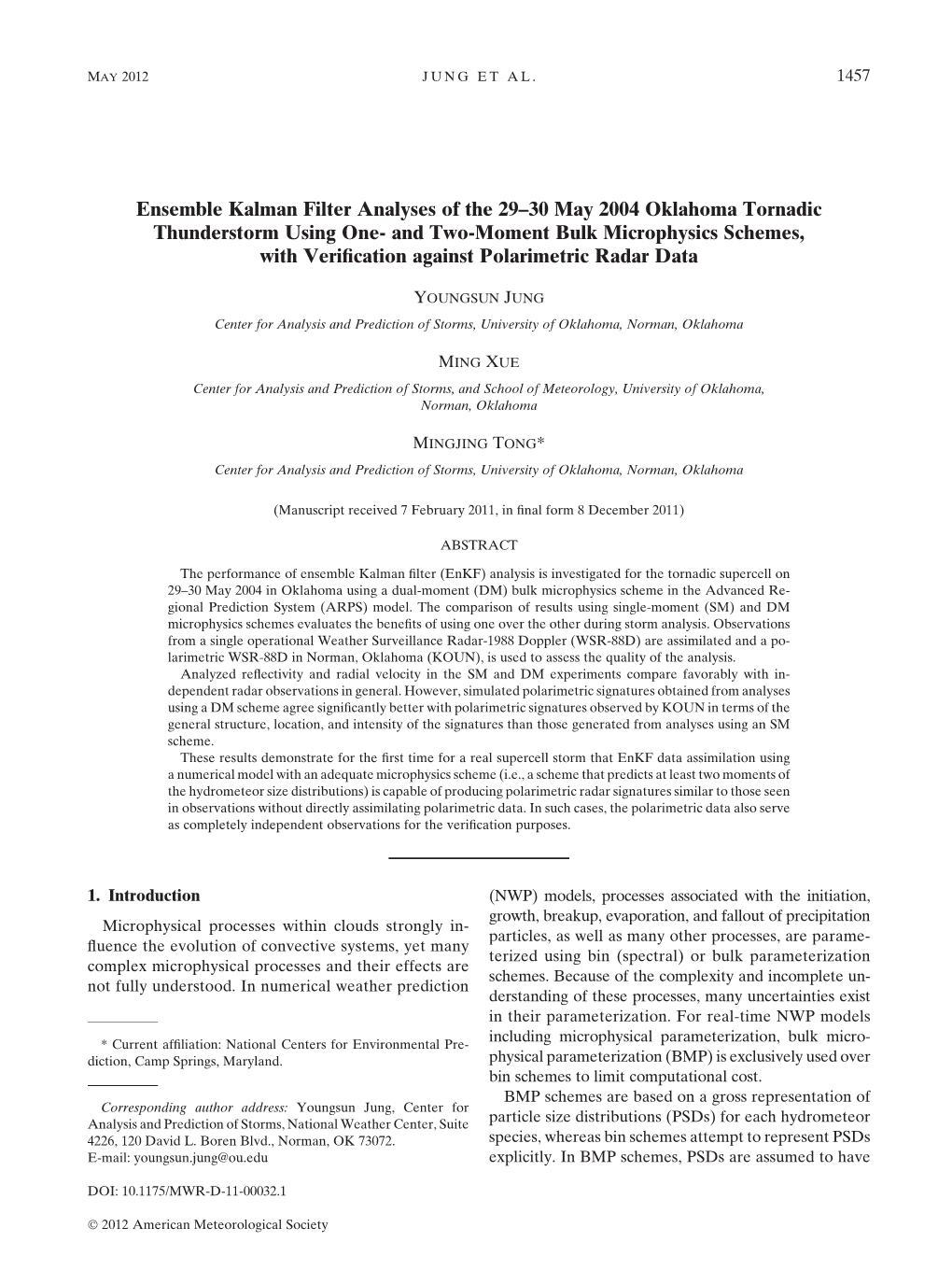 Ensemble Kalman Filter Analyses of the 29–30 May 2004