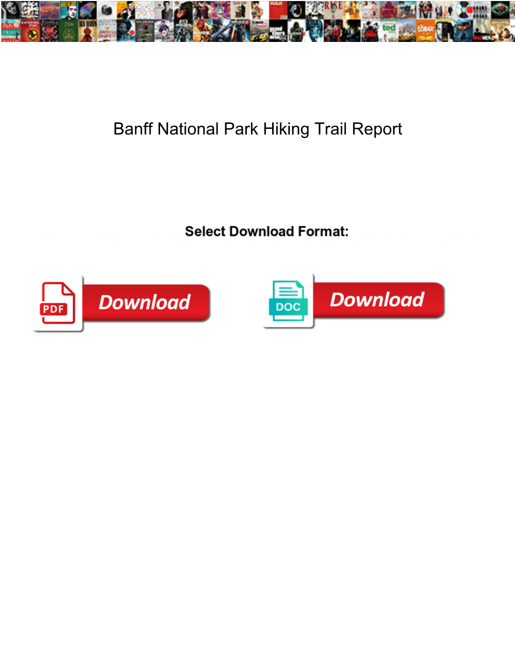 Banff National Park Hiking Trail Report