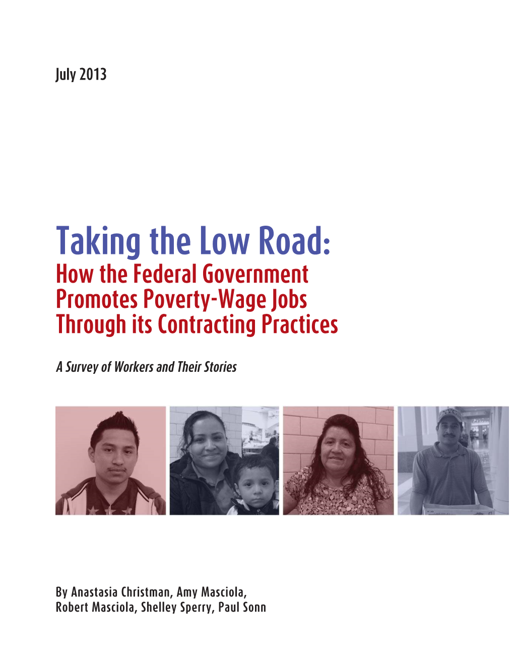Taking the Low Road: How the Federal Government Promotes Poverty-Wage Jobs Through Its Contracting Practices