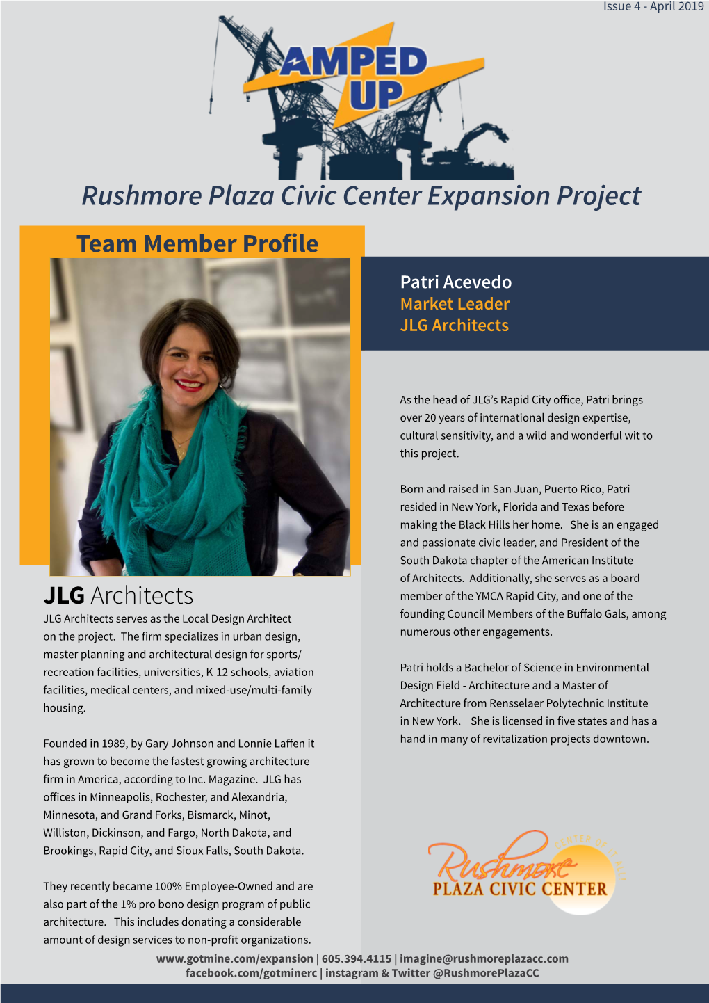 Rushmore Plaza Civic Center Expansion Project Team Member Profile Patri Acevedo Market Leader JLG Architects