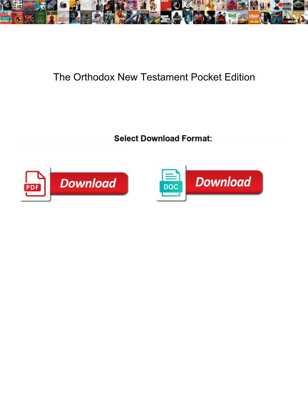 The Orthodox New Testament Pocket Edition