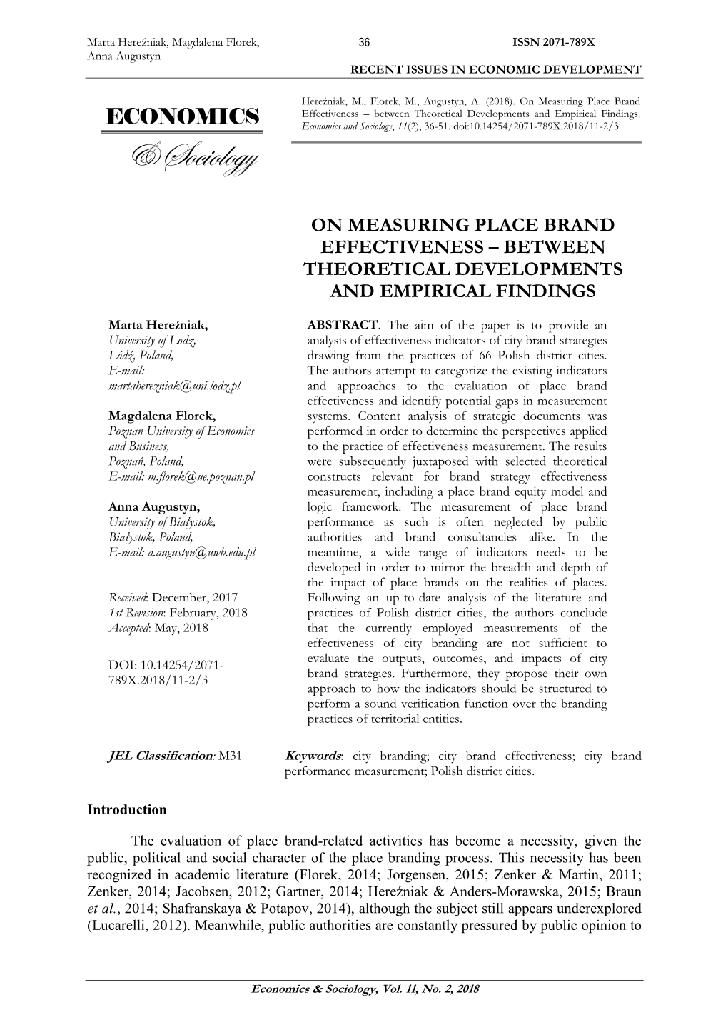 On Measuring Place Brand Effectiveness – Between Theoretical Developments and Empirical Findings