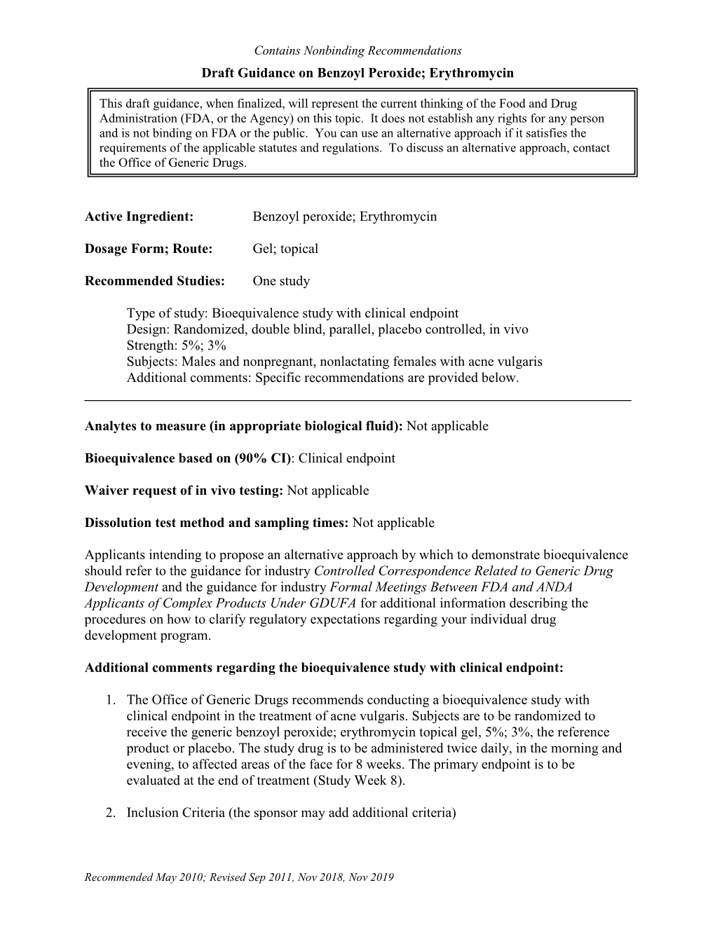 Benzoyl Peroxide; Erythromycin