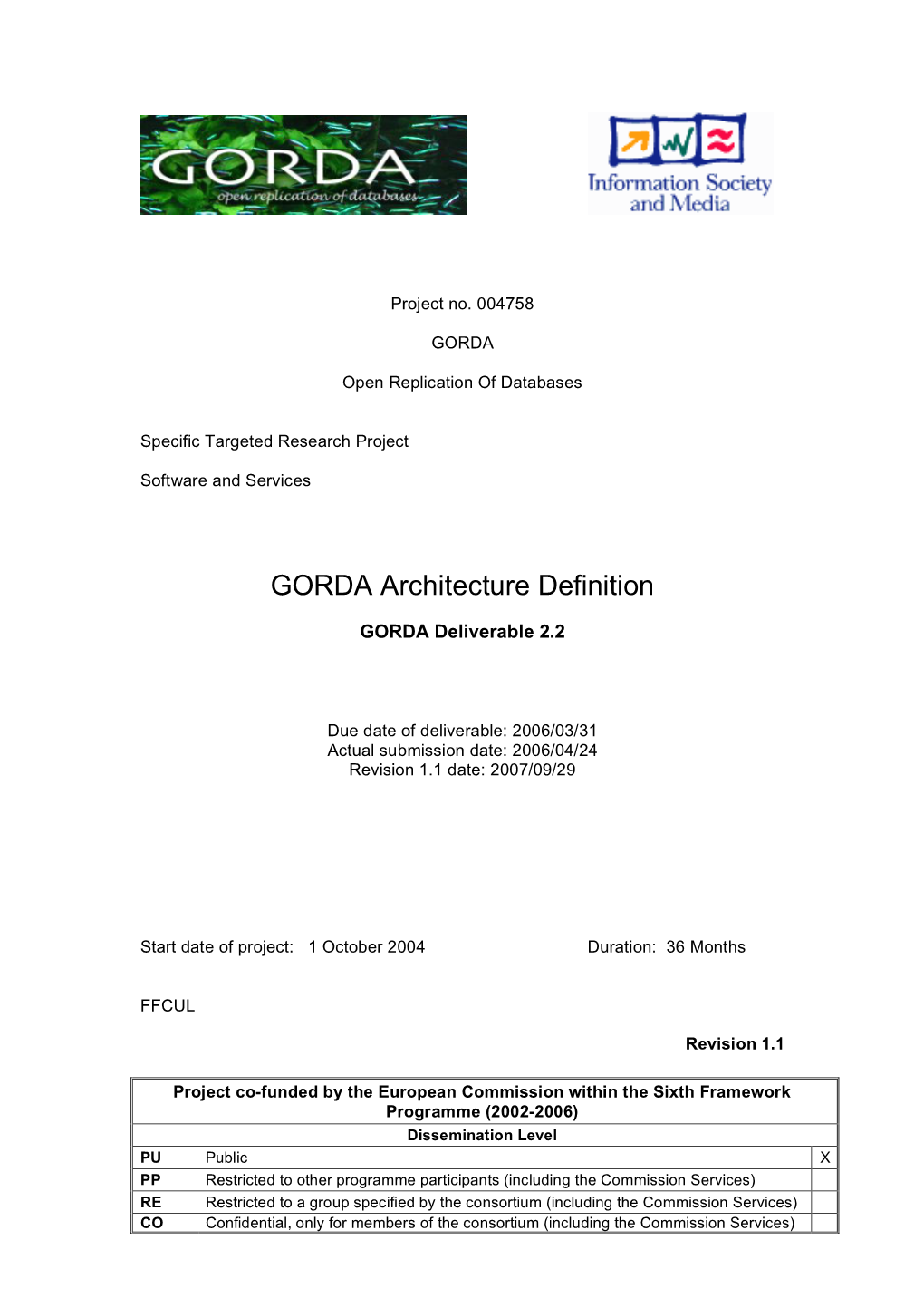 GORDA Architecture Definition