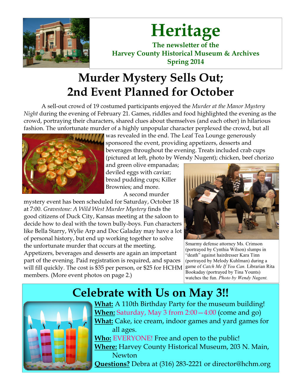 Spring 2014 Murder Mystery Sells Out; 2Nd Event Planned for October