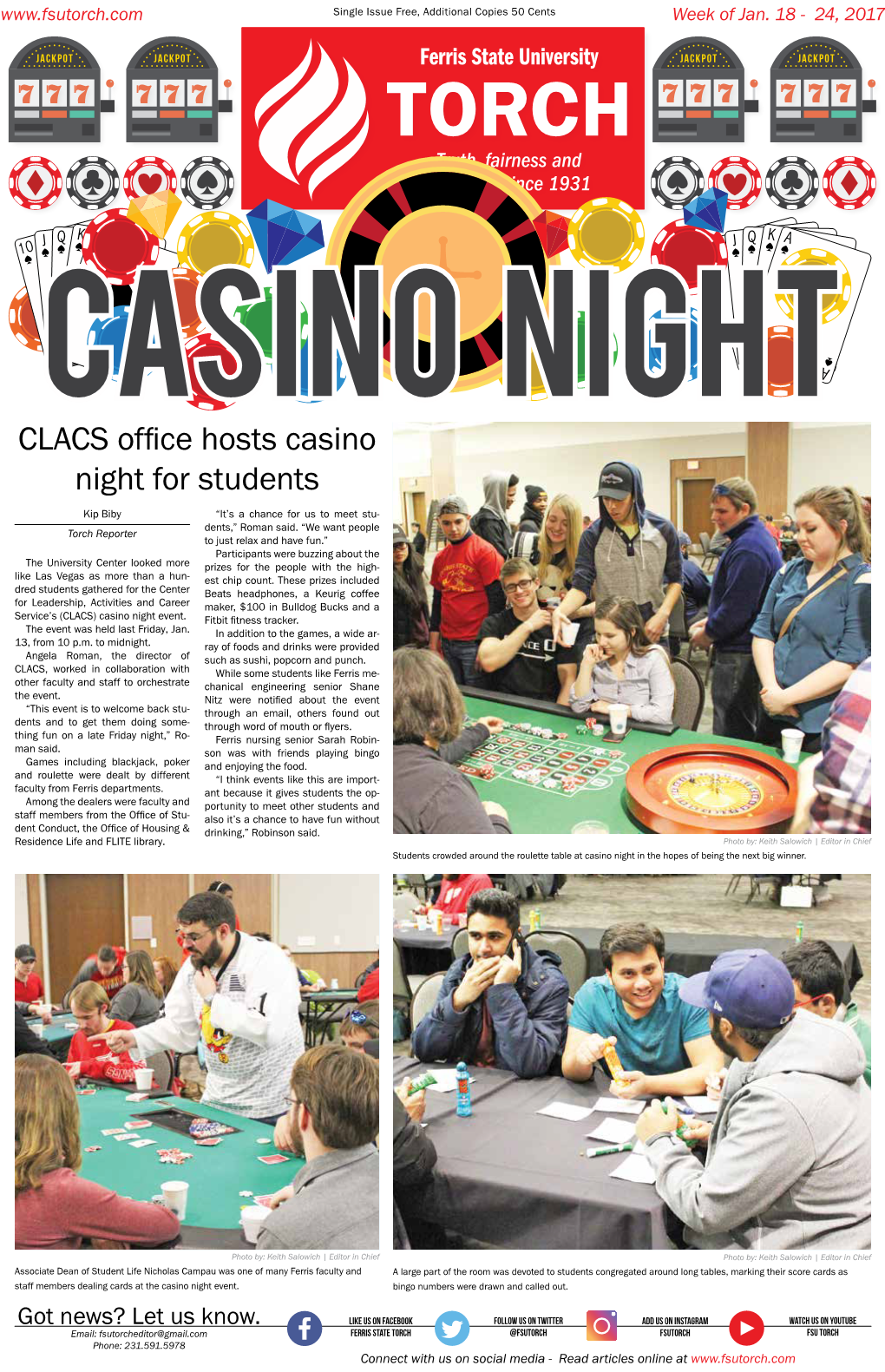 CLACS Office Hosts Casino Night for Students