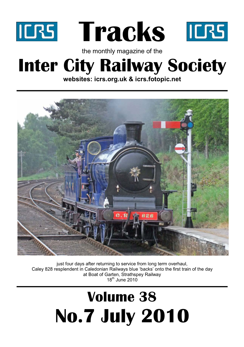 Tracks the Monthly Magazine of the Inter City Railway Society Websites: Icrs.Org.Uk & Icrs.Fotopic.Net