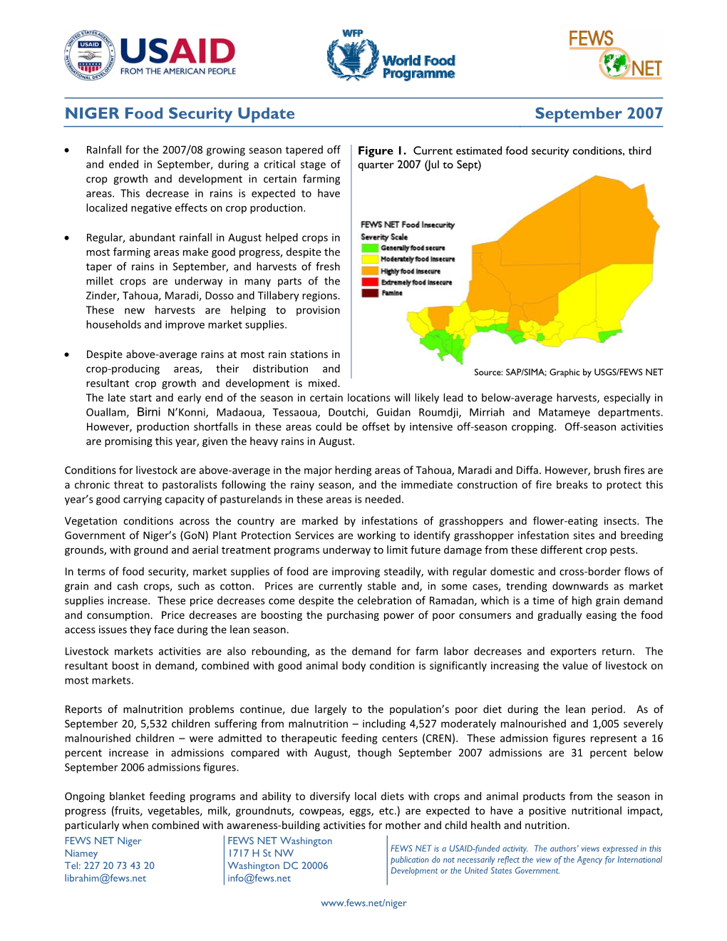 NIGER Food Security Update September 2007